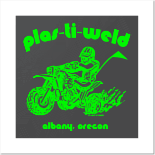 Plas-Ti-Weld logo in Kawasaki green Posters and Art